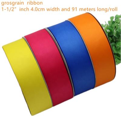 China Bright Color Stability Wholesaler Box Custom Packaging Grosgrain High Quality Ribbon, 40mm grosgrain ribbon used for hair bows for sale