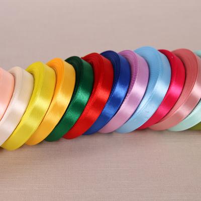 China Bright color fastness factory direct decoration ribbons cake ribbon single face satin in low price for sale