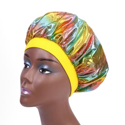 China Factory direct clear striped head shower cap in low price for sale