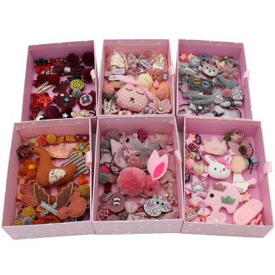 China From Korea Factory Sale 24 Pieces Baby Headwear Bow Clip Children Hairpin Girls Hair Accessories Gift Set Directly/Box for sale