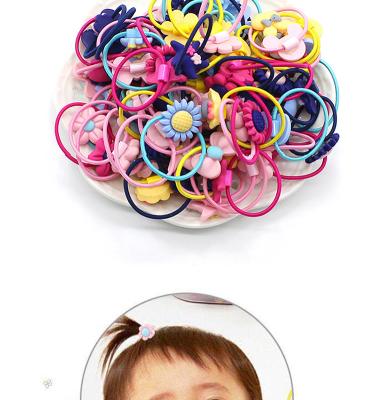 China 40pcs/box lovely children's hair string tied a soft and beautiful elastic band of a Korean girl's hair cartoon hair band for sale