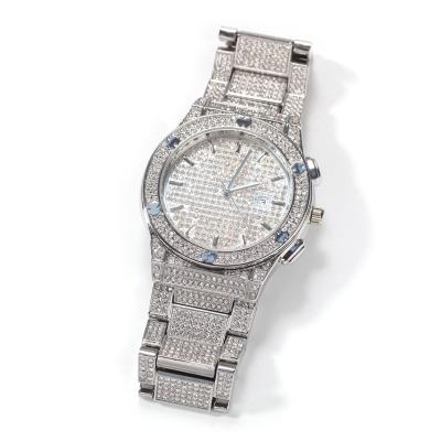 China New Fashion Waterproof Hip Hop Full Diamond Crystal Classic Shape Casual Watches For Men for sale