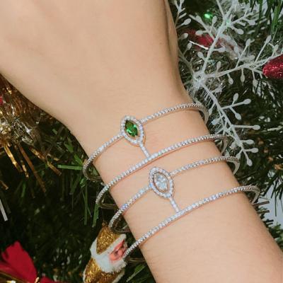 China Hiphop Fashion Jewelry Set Simple Exquisite Ring Jewelry Cubic Zirconia Jewelry Women Bracelet Bangle Set for sale