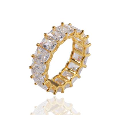 China Real Hip Hop 925 Zircon Ring Cross Border New Personalized Cubic Zirconia Gold Plating Hippie Hip Hop Ring for sale