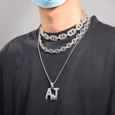 China Hiphop New Arrival Hip Hop Jewelry Men Necklace Ice Out Zircon Gold Necklace Chain Customize Necklace for sale