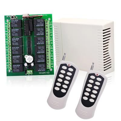 China Universal Auto Garage Door Gate Automation System 12 Channels Alarm RF Transmitter 433mhz 24 Volt Remote Control Receiver for sale