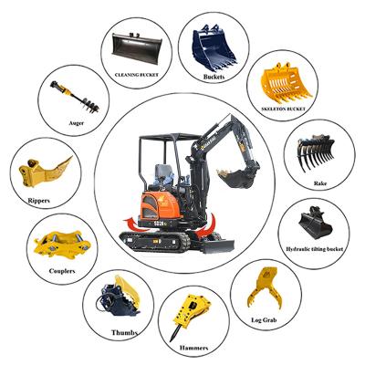 China Shanding Three Pump Hydraulic System Escavatore Hotels 2 Ton Mini Ragno Escavatori Mini Excavator With Backhoe Buckets T3 Emission Standard for sale