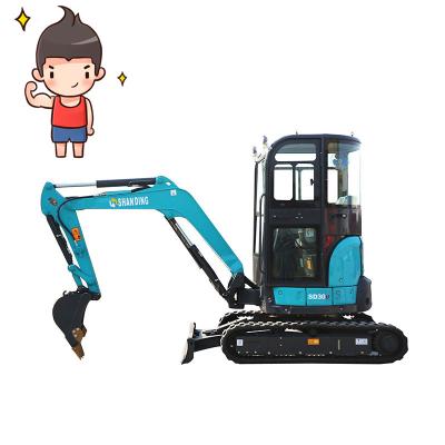 China Farms Shanding SD30U Perkins Fully Hydraulic Engine System With CE And EPA 3 Ton Mini Excavator en venta