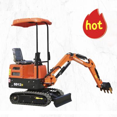 China Farms Shanding SD12D 1000kg Excavator Machine Digger 1 Ton Mini Micro Excavator for sale