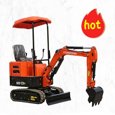 China Farms Shanding SD13D 1.2 Ton Excavator For Sale Mini Hydraulic Crawler Excavator Crawler EXCAVATORS for sale