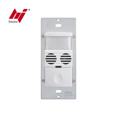 China Dual Position Sensor Technology PIR/Ultrasonic Occupancy Sensor Wall Switch For Home Security for sale