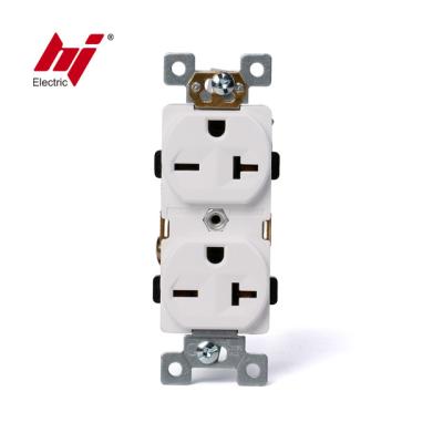 China Industrial 250V 1-Gang Recessed Duplex Electrical Power Outlet Outlet 20AMP for sale