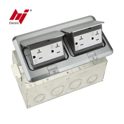 China Normal / Soft Double Receptacle Rectangular Pop Up Outlets Floor Electrical Box for sale