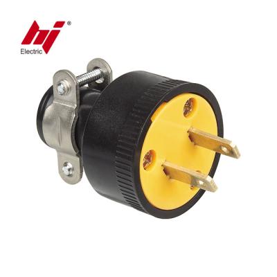 China Industrial Wholesale 2 Pole Blade Cord High Quality AC Power Straight Plug 1-15P for sale