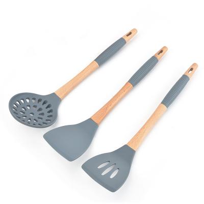 China Sustainable 11 Piece Silicone Kitchen Accessories Spatula Set Heat Resistant Silicone Spatulas Kitchen Utensil for sale