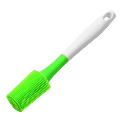 China New Design Viable Long Handle Brush Silicone Baby Bottle Cup Multifunctional Cleaning Brush for sale