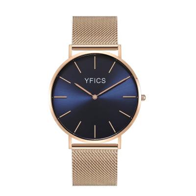 China 2022 Alarm Minimalist Men's Fashion Watches Simple Ultra Thin Masculino Relogio Stainless Steel Mesh Belt Quartz Business Men's Watch for sale