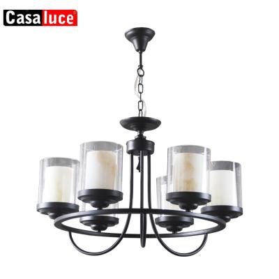 China Vintage Modern Decorative Black Color CE RoHS Approved Hotel Decoration Large Size Glass Metal Pendant Chandelier for sale