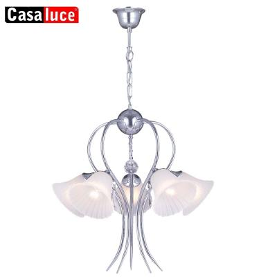 China Best Price Hotel Retro Incandescent Flower Light Fixture Glass Lampshade Chandeliers for sale