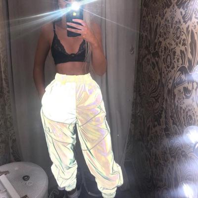 China 2021 Anti-wrinkle Women Solid Color Top Tier Pants Jogger Mirror Running Training Jogging Mirror Pants Women for sale