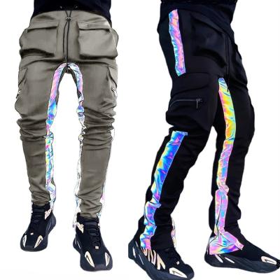 China Anti-Wrinkle Wholesale Hip Hop Street Wears Reflective Cotton Cargo Joggers Pants for sale