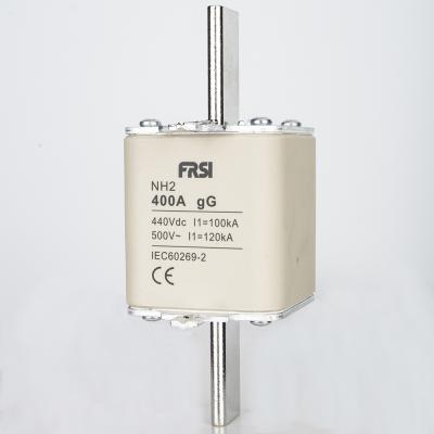 China NH HRC Copper Ceramic Fuse 400A Size 2 for sale