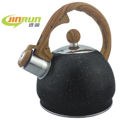 China Sustainable Manufacturer 201/304 Stainless Steel Whistling Kettle Camping Water Kettles Brew Kettle Bakelite Handle Tea Pot for sale