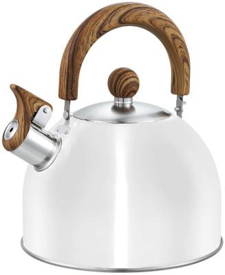 China Sustainable Best Selling 3l Household Gas Induction Teapot 304 201 Stainless Steel Whistling Water Kettle With Wooden Handle for sale