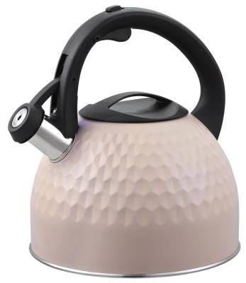 China Sustainable Thumping Diamonds Pattern Luxurious  Hot Water Tea Pot Stainless Steel Whistling Kettle With Color Painting for sale