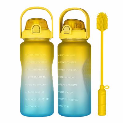 China 2.2 L Sustainable Logo BPA Free Gym Water Jug Half 1/2 Gallon Sport PETG Plastic Water Bottle With Straw for sale