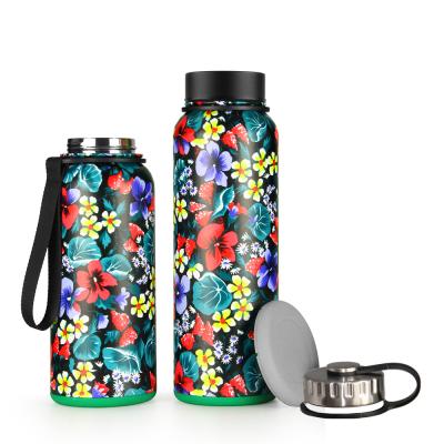 China Sustainable New Product 32oz Stainless Steel Vacuum Bottle Color-changing Vial With Silicone Base for sale