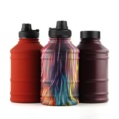 China Double Wall Vacuum Stainless Steel Bottle Wide Mouth Viable 2.2 Liter Water Bottle Gym Water Bottle for sale