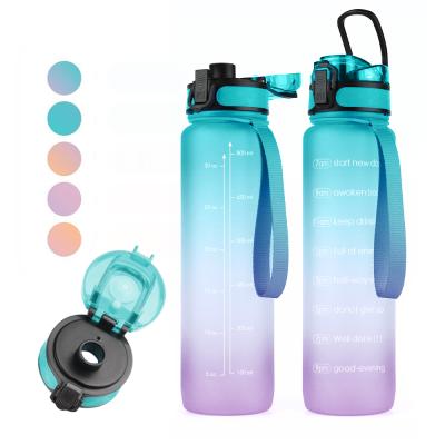 China New Style Sports Water Bottles Portable Custom Gym Plastic Viable Water Bottle 32oz 1L Plastic Bottle Jug BPA Free for sale