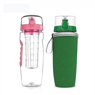 China 32oz Fruit Infuser Sustainable Plastic Tritan Water Bottle With Length Infuser for sale