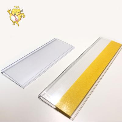 China Plastic Clear Supermaerket Display Adhesive Label Holder For Store Spuermarket for sale