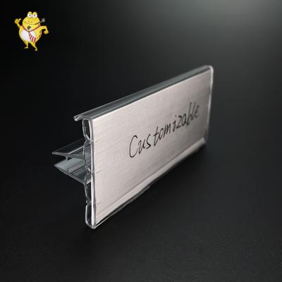 China Durable Plastic Removable Data Strip Label Holder Shelf Price Holders During Shelf Talker For Store Shelf for sale