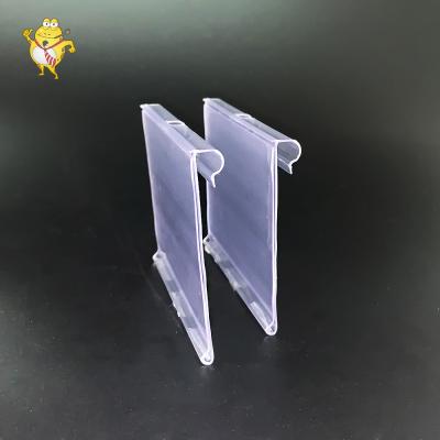 China Supermaerket Plastic Transparent Display Label Holders Data Strip With Hook For Display for sale