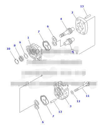 China Building Manufacturer Construction Parts Hydraulic Commercial Gear Pump 705-41-01020 for KOMATSU D60P for sale