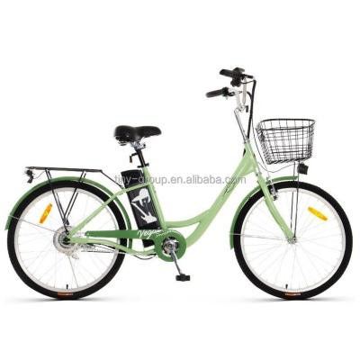 China Hot Sale Steel 24 Inch Woman 2 Seats Bicycle Electric Lady E Bike Lithium Battery Electric Bicycle/Electric Moped for sale