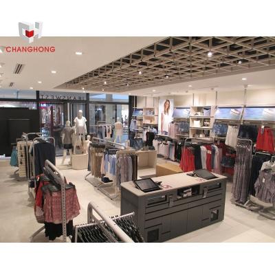 China CHANGHONG Woman's furniture store display neat custom retail lady clothing shop interior design display rack store display for sale