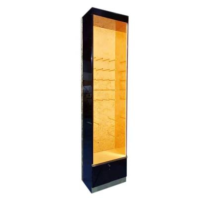 China Modern Customized Boutique Gold And Black Clothing Racks Display Garment Racks With Led Light For Women Clothes Showcase for sale