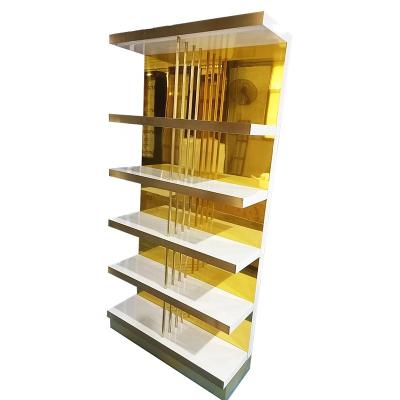 China Custom High Quality Multi-Function Gold Changhong Multi-Layer Service Rack Retail Display One-Stop Shop For Shopping Mall for sale