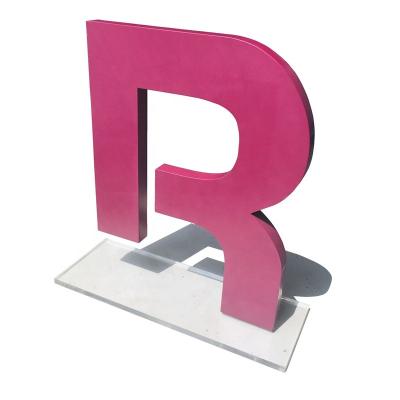 China 2021 Eco-friendly Customized Red Clear Removable 3D Letters Logo Outdoor Wooden Sign Board Acrylic Pedestals Display for sale