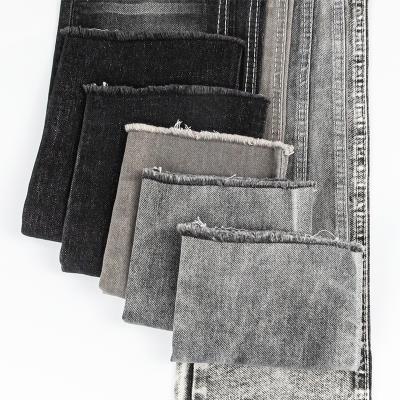 China 65% Cotton 33% Spandex 8.3oz Polyester 2% Cross Stitch TR Selvedge Black Stretch Denim Fabric Breathable Jeans Textiles Fabric for sale