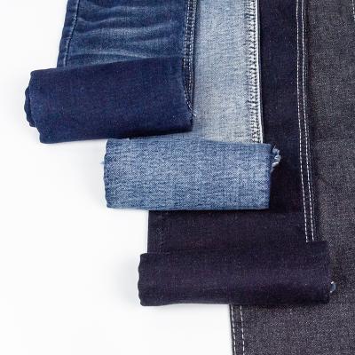 China Wholesale Breathable 98% Cotton 2 Spandex 9.4oz Light 4 Way Denim Selvedge Fake Knit Denim Fabric Jeans Fabric In Pakistan for sale