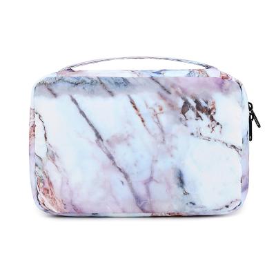 China Fashion New Fashion Marble Pattern Ladies Cosmetic Bag Toiletry Bag Hanging Makeup Bag for sale