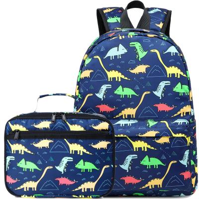 China Dinosaur Waterproof School Bag With Lunch Bag Oxford Waterproof Backpacks For Unisex for sale