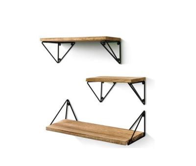 China Floating China Shelves Wall Mounted Set of 3, Rustic Wooden Wall Shelves for Living Room, Bedroom, Bathroom for sale