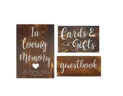 China China Wedding Reception Wooden Signs (Set of 3) for Guests, Gifts, and Memorial for sale