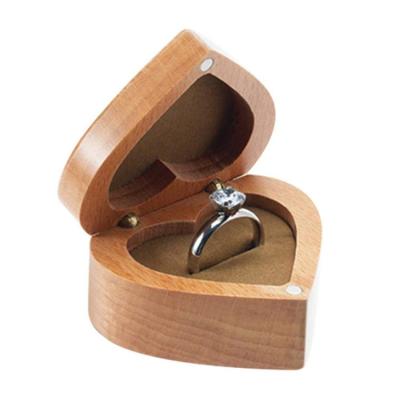 China China High Quality Red Wedding Rosewood Single Black Walnut Ring Box for sale